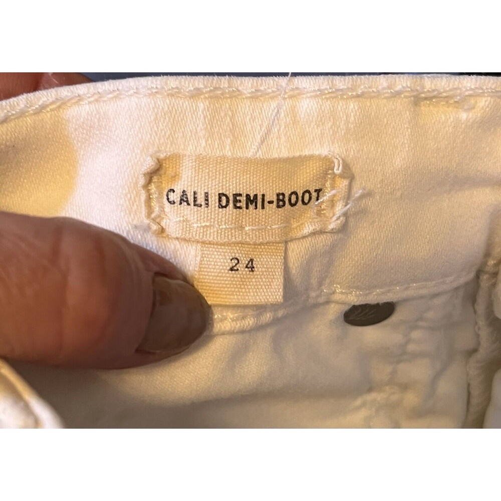 MADEWELL Cali Demi Bootcut Jeans Raw Hem Womens 24 Winter White Classic Nautical - Picture 3 of 4